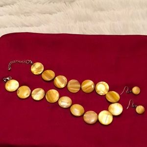 Flat Circle Necklace and Earrings